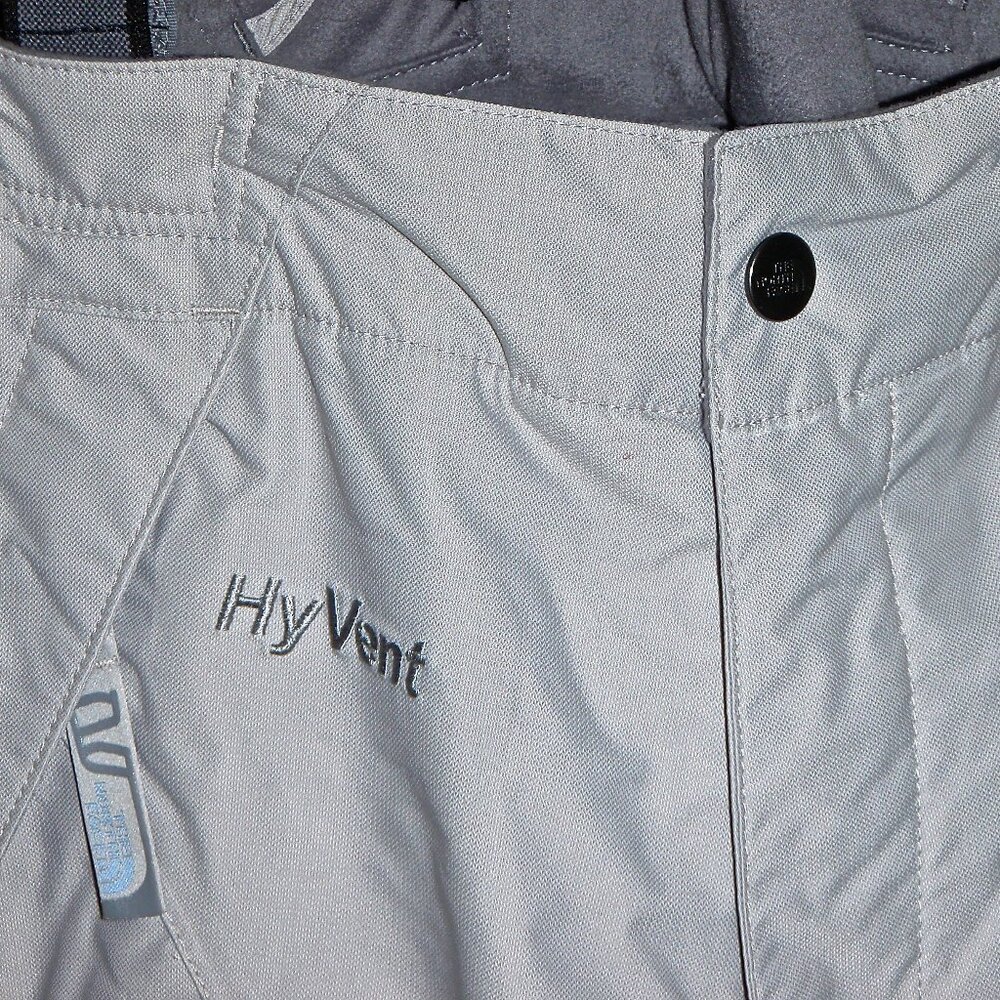 NORTH FACE WOMEN'S HYVENT GREY INSULATED SKI PANTS, DETACHABLE SUSPENDERS SIZE M - Picture 11 of 16